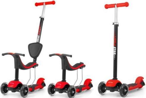 Actual product image Mally Children's scooter Milly Little Star 3-in-1, red