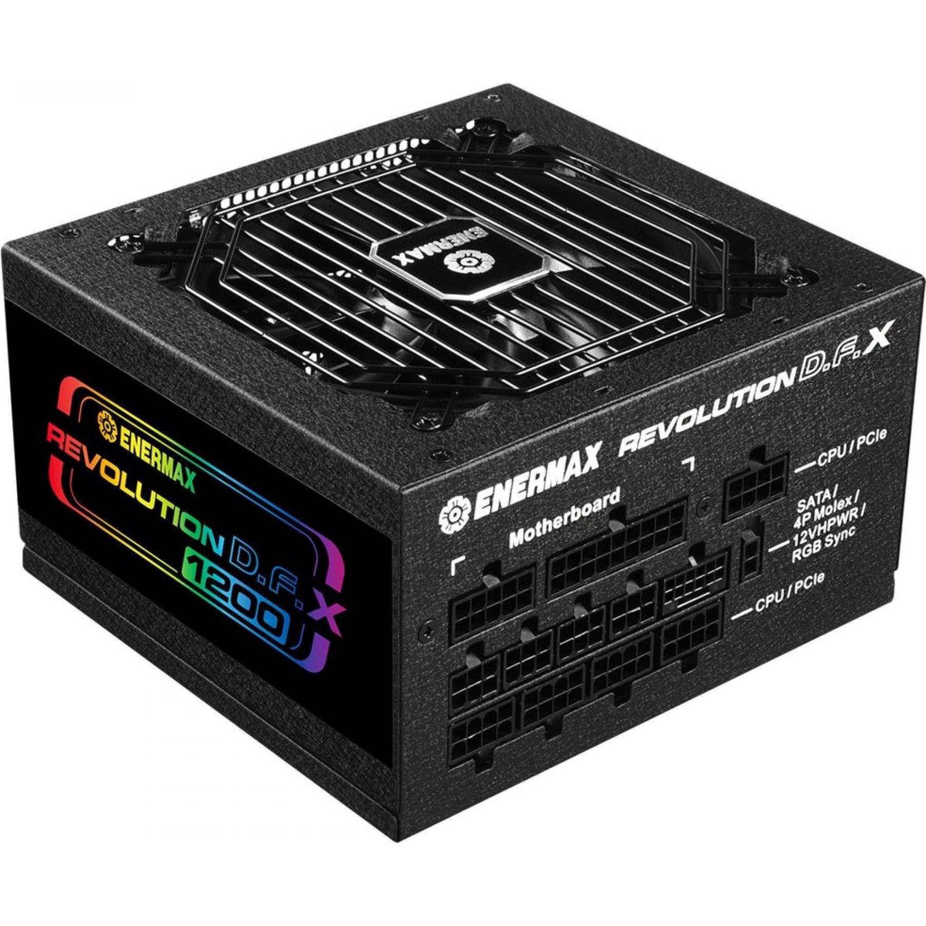 Enermax Revolution D.F. X ARGB ATX3.0 PCI-e 5.0 Gaming PC Netzteil 1200W 80Plus Gold Vollmodular 2X (1200 W), PC Netztei...