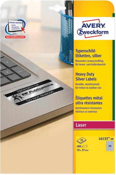 Produktbild Avery Typenschild