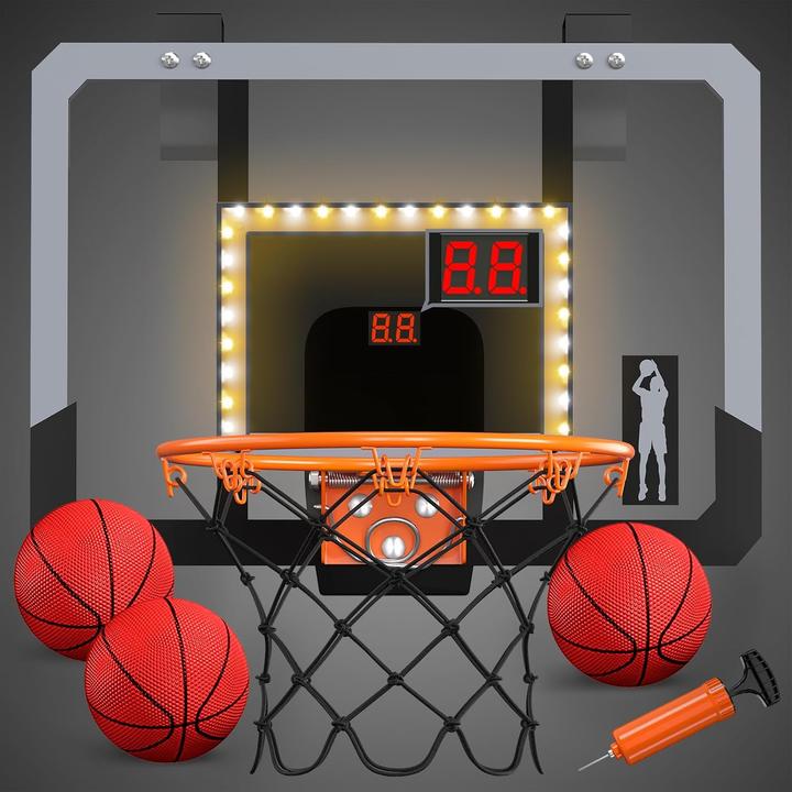 Hyes Mini-Basketballkorb-Set mit LED & Scorer-Anzeige