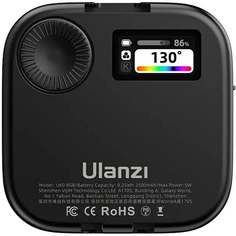 Thumbnail - Ulanzi U60 RGB Pocket light with U mount Black (Videoleuchte), Dauerlicht, Schwarz