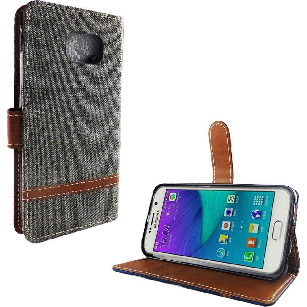 König Design Hülle Handy Schutz für Samsung Galaxy S6 Edge Case Cover Tasche Wallet Etui Neu (Samsung Galaxy S6 Edge), S...