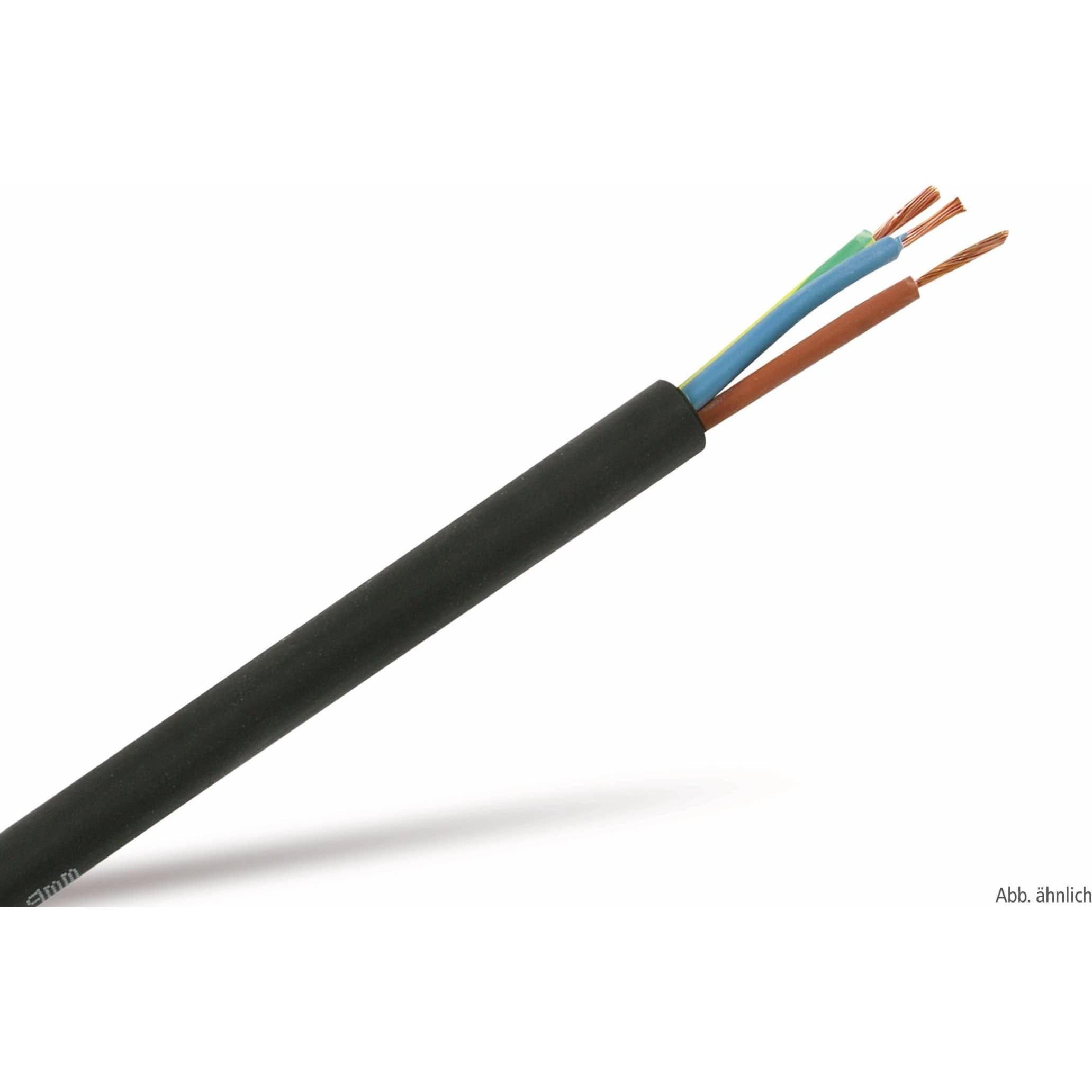 Eneroid, Kabelleitung, Gummi-Schlauchleitung, 5x1,5², 25m H07RN-F, schwarz (25 m)