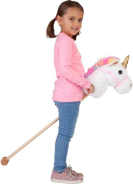 Actual product image Besttoy Hobby horse - unicorn - white - approx. 100 cm