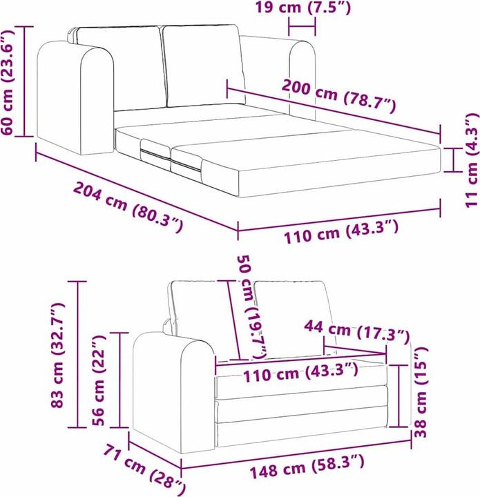 Produktbild vidaXL Schlafsofa
