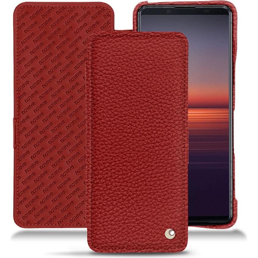 Noreve Lederschutzhülle horizontal (Sony Xperia 5 II), Smartphone Hülle, Rot