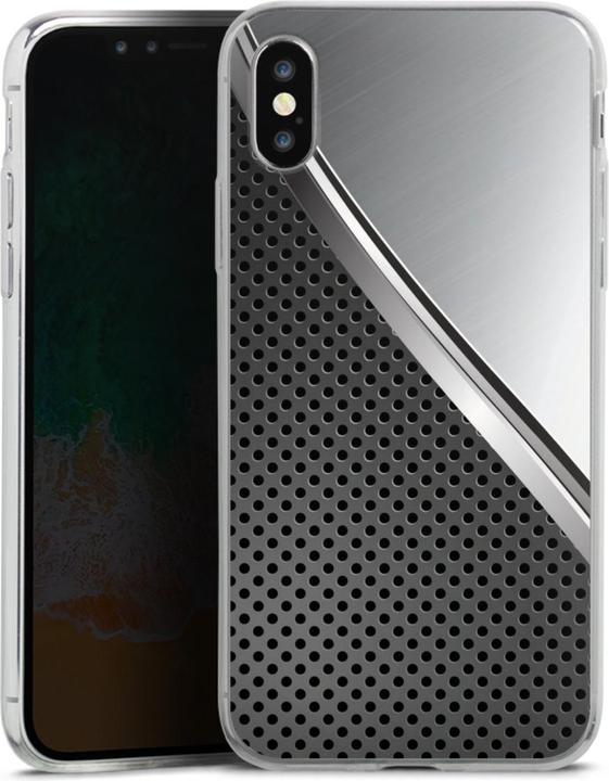 Produktbild DeinDesign Slim Case für Apple iPhone Xs Silikon Hülle Ultra Dünn Handyhülle Carbon Metall Stahl (Apple iPhone XS)