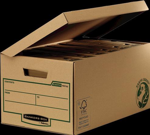 Actual product image Fellowes 1x10 Earth hinged lid box cube (A4)