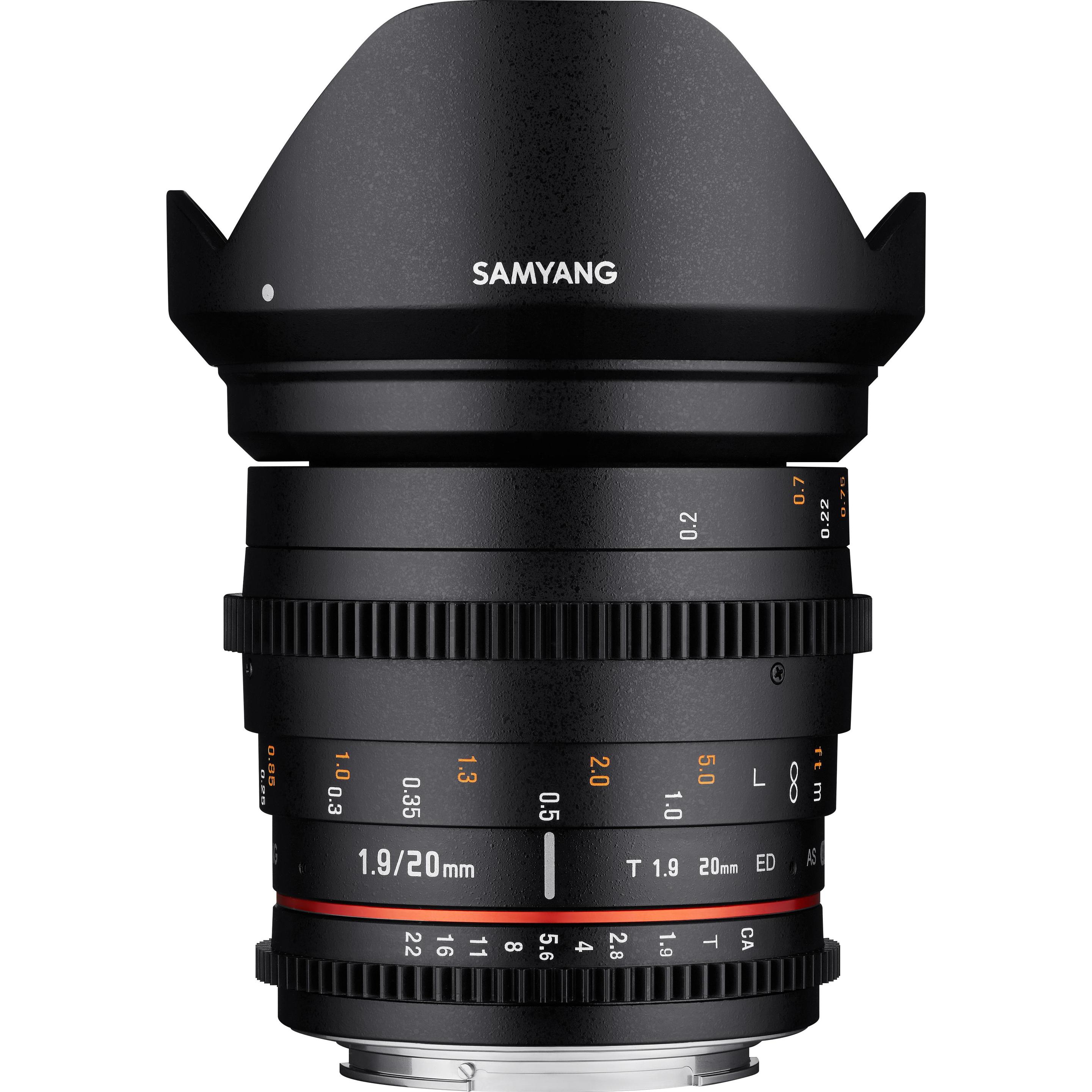 Samyang 20mm T1.9 VDSLR Canon EF (Canon EF, Vollformat), Objektiv, Schwarz