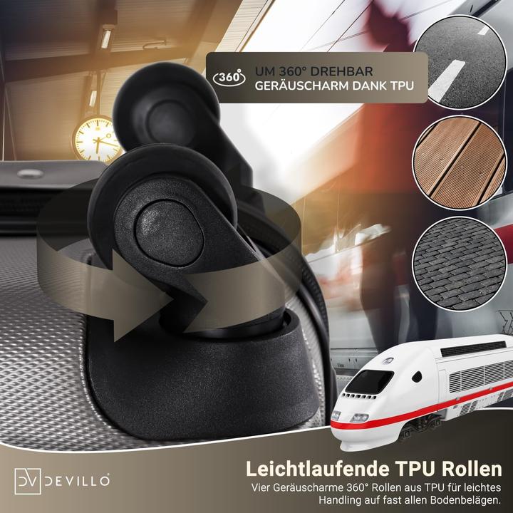 Immagine prodotto Devillo Set di valigie rigide (120 l)