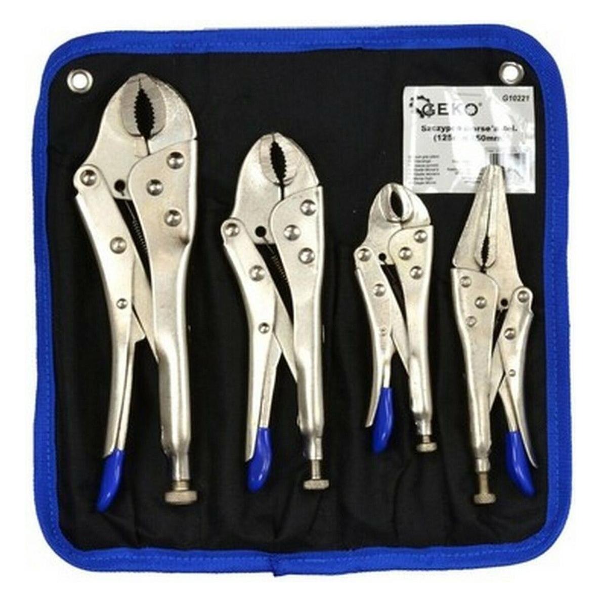 Geko, Tang, Tang-klem Set 4 Stuks, 125-250 Mm (250 mm)