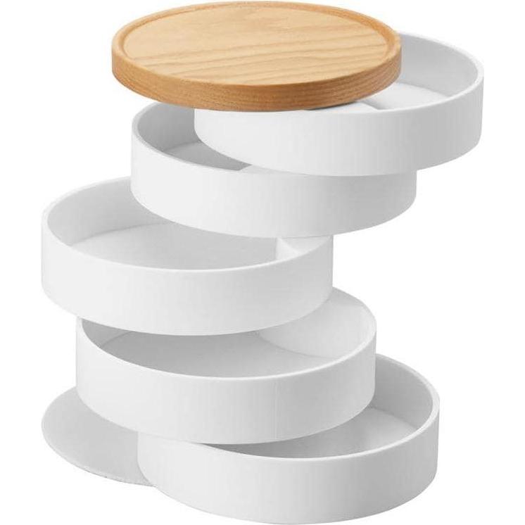 Yamazaki, Uhrenbox + Schmuckaufbewahrung, Schmuckhalter Tosca 5-teilig, Weiss, Weiss