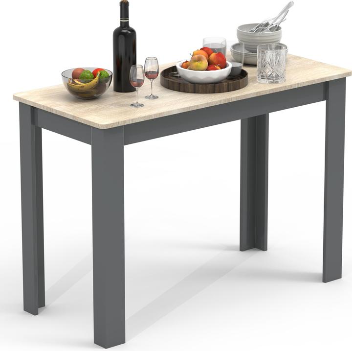 Actual product image VCM Wooden Dining Table Kitchen Table Esal 76 x 110 x 50 cm (110 x 50 x 76 cm)