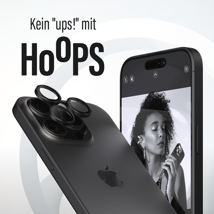 Produktbild PanzerGlass Hoops Camera Lens Protector (1 Stück, Apple iPhone 15 Pro Max, Apple iPhone 15 Pro)