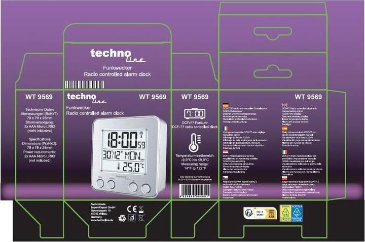 Image du produit Technoline Réveil radioguidé WT9569 Digital