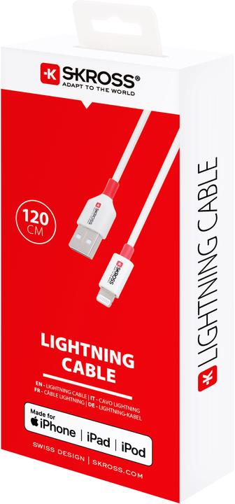 Image du produit Skross Câble USB USB to Lightning Cable, 2,0m blanc (2 m, USB 2.0, 28 W)