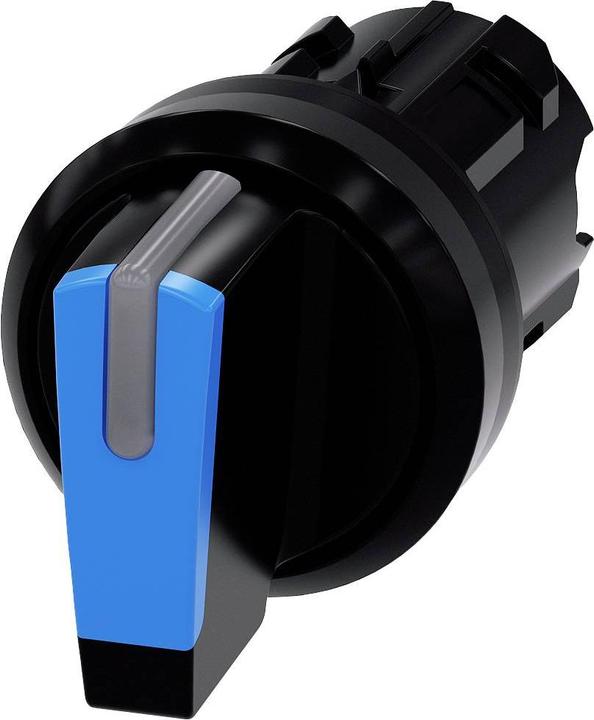 Actual product image Siemens Toggle switch, 3-stage, loaded, bl, rectangular 3SU1002-2BM50-0AA0