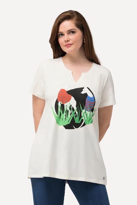 Produktbild Ulla Popken T-Shirt, Wildhund, A-Linie, Tunika-Ausschnitt, Halbarm (50, 52)