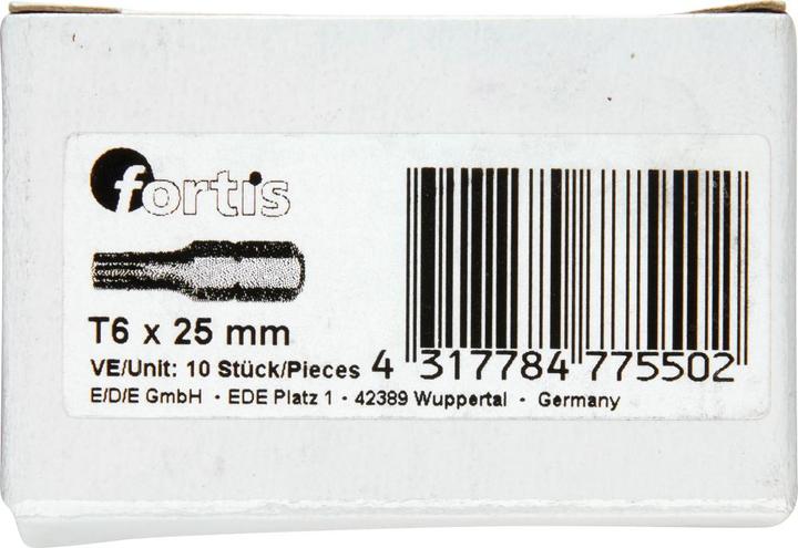 Actual product image Magni Broca 1/4" A10pcs.Fortis 6x25mm DIN3126 C6,3 T (1/4")