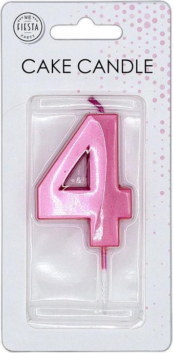 Actual product image Globos Europe Kuchenkerze 6 cm, metallisch hellrosa, Nr. 4