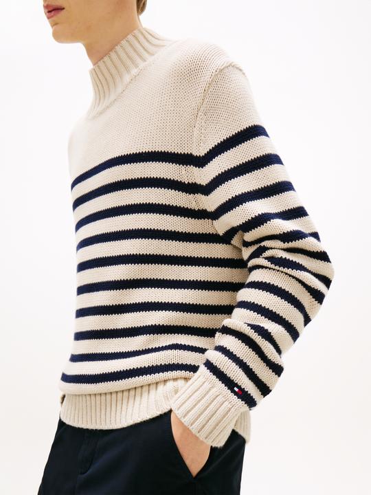 Produktbild Tommy Hilfiger Breton Cotton Stripe Mock Neck (S)