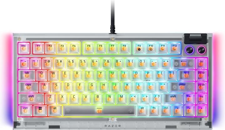 Produktbild Razer Tastiera Meccanica da Gaming BlackWidow V4 75 Phantom White Hotswappable (US, Kabelgebunden)