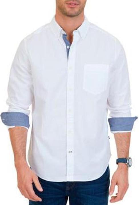 Immagine prodotto Nautica Camicia Classica con Collo alla Coreana e Bottoni (XL)
