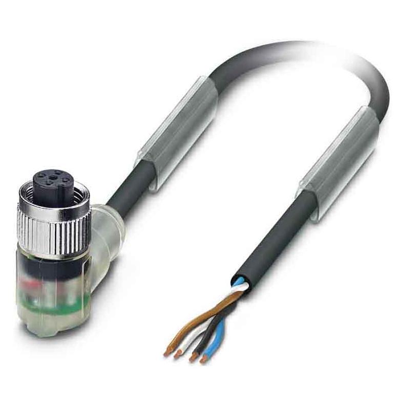 Phoenix Contact Nero Sac-4P- 3,0-Pur/M12fr-3L, Cavo + Spina Elettrica,