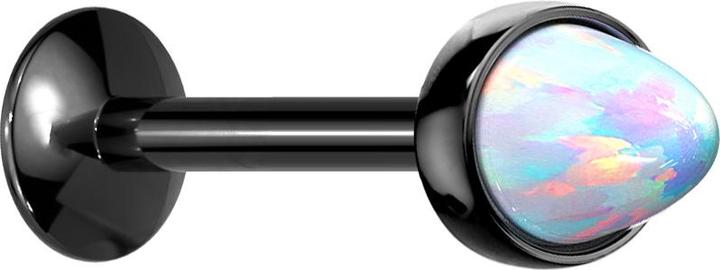 Immagine prodotto Star Piercing Micro Labret filetto interno nero Opal Cone bianco (senza ottone, Acciaio chirurgico 316L)