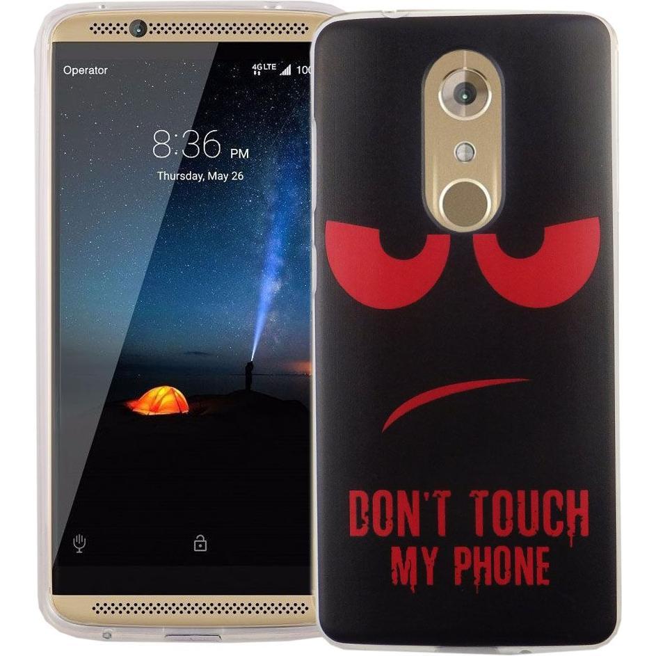 König Design Handy Hülle für ZTE Axon 7 Dont Touch Rot Tasche Case Cover Motiv TPU Bumper Neu (ZTE Axon 7), Smartphone H...