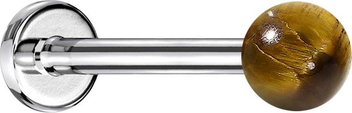 Immagine prodotto Star Piercing Micro Labret in argento con pietra occhio di tigre a forma di sfera (senza ottone, Mnerale, Acciaio chirurgico 316L)