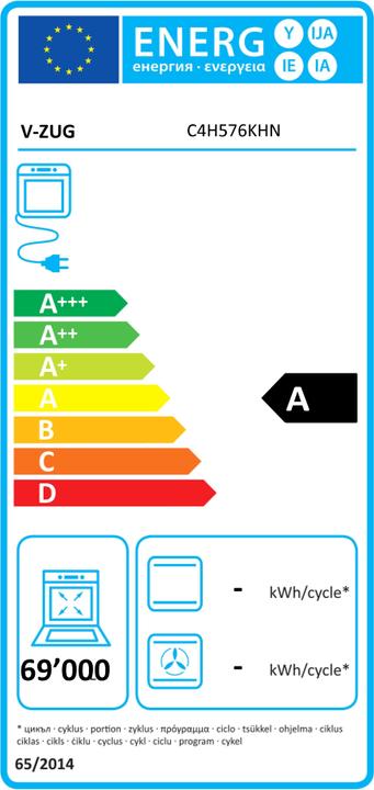 Energie-Label V-ZUG Combair V400 76C