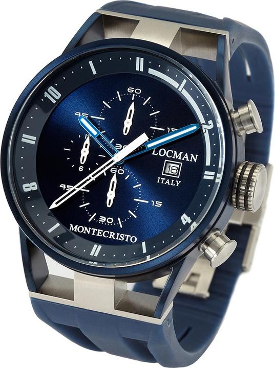 Image du produit Locman Italy Montre Homme Montecristo Classic Chrono PVD bleu Ref. 051 (Chronographe)