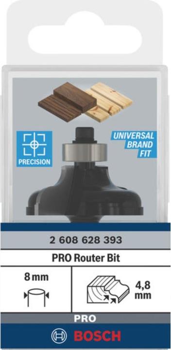 Produktbild Bosch Professional Zubehör Kantenformfräser A, 8 mm, R1 4,8 mm, B 11 mm, L 14,3 mm, G 57 mm