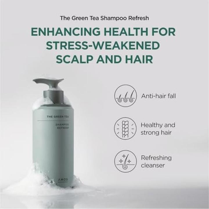 Actual product image Amos Professional - The Green Tea Shampoo Refresh - Green - 500 ml (Lice shampoo, 500 ml)