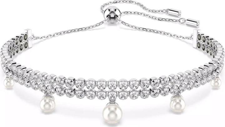 Swarovski x Ariana Grande Armband Kristallperle Rundschliff Weiss Rhodiniert (13 cm, Metal)