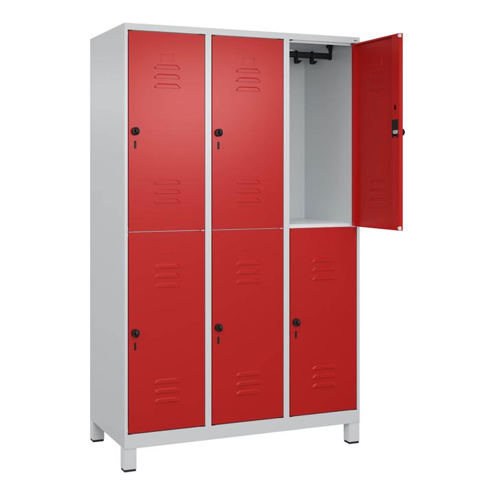 Produktbild C+P Doppel-Garderobenschrank Classic Plus, Abteilbreite 40 cm, mit Füssen (120 cm, 185 cm)