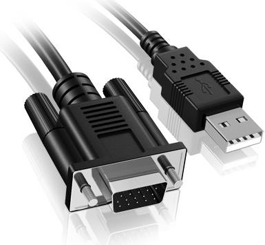 Produktbild Icy Box USB 2.0 & VGA zu (HDMI, 22 cm)