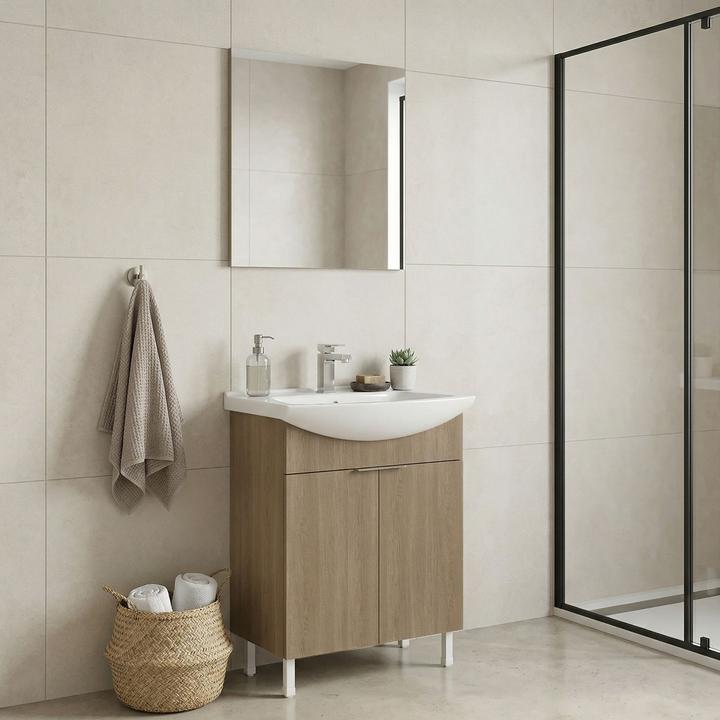 Produktbild Homitis Purus 65 Bathroom Cabinet With Sink & Mirror Set (2 Pieces)