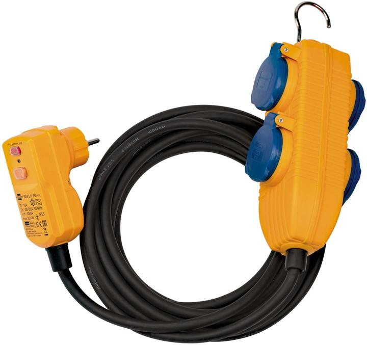 Actual product image Brennenstuhl Protective adapter cable FI IP54 with power block 5m H07RN-F3G1.5 (5 m)