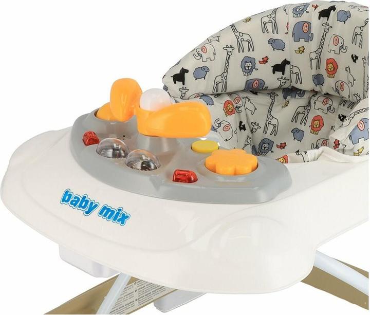 Productafbeelding Baby Mix 47977 Gehhilfe Mit Lenkrad Silikonräder Cappuccino