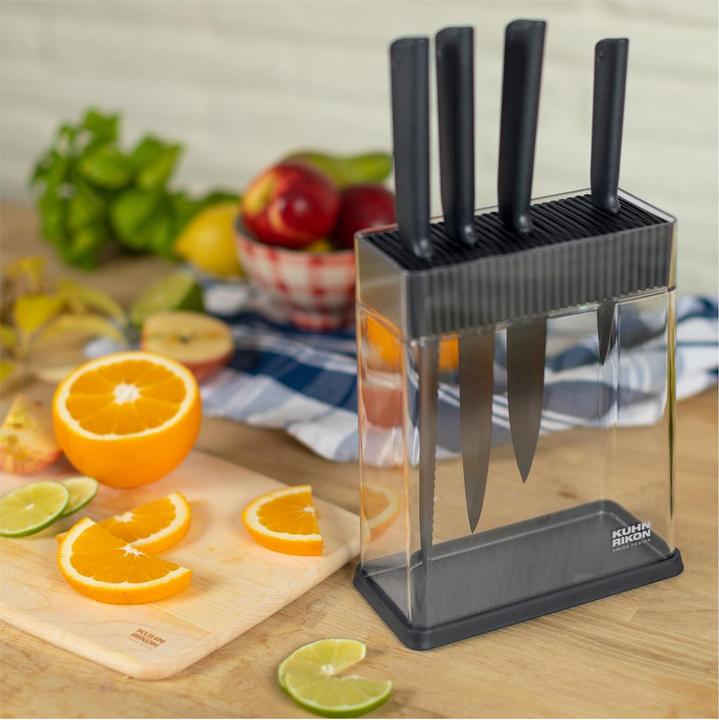 Image du produit Kuhn Rikon Colori+ set couteaux gris & porte-couteaux 6 pcs