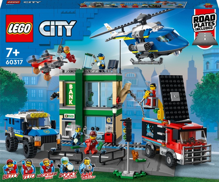 Immagine prodotto LEGO Rapina in banca con inseguimento in auto (60317, LEGO City)
