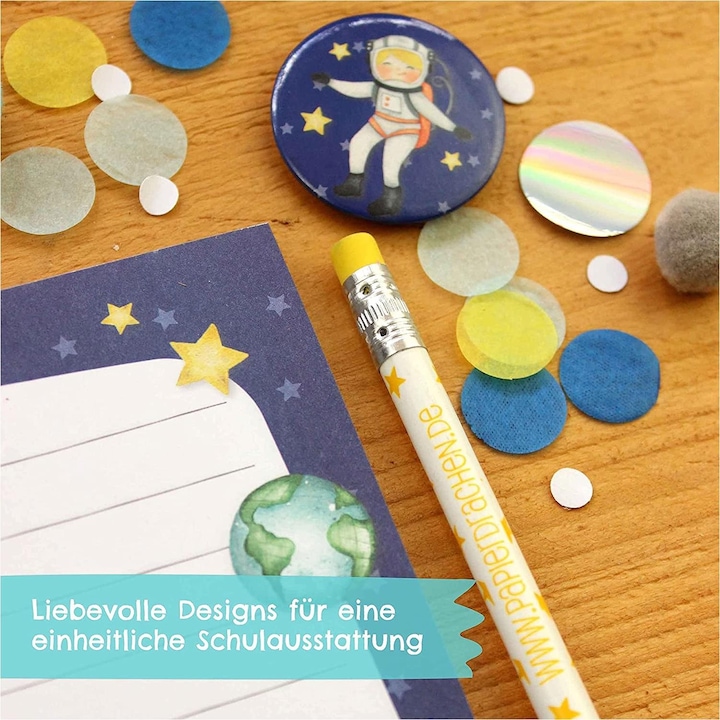 Produktbild Papierdrachen 6-teiliges Schreibset - Astronaut