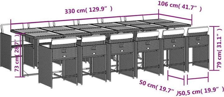 Produktbild vidaXL Garten Essgruppe