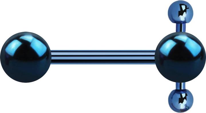 Actual product image Star Piercing Barbell dunkelblau Spinner mit Kugel und Kugel mit Barbell (without brass, Surgical steel 316L)