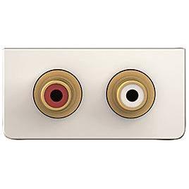 Kindermann Konnect design - Audio 7454000510 2xCinch Blende 1/2 mit Kabelpeitsche ws (Cinch), Audio Kabel
