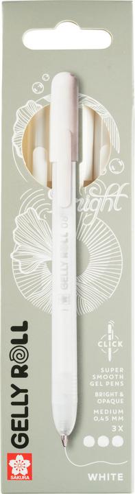 Productafbeelding Sakura Gelly Roll Retractable Classic Gelschreiber transparent 0,45 mm, Schreibfarbe: weiss, 3 St. (Wit, 3x)