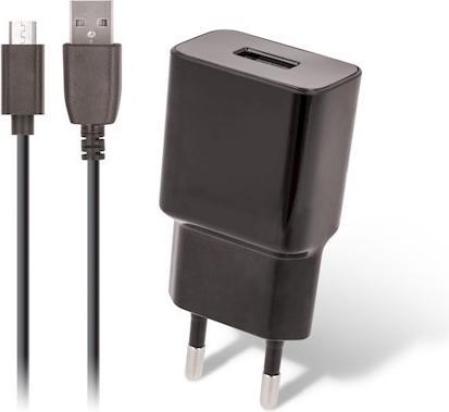 Produktbild Maxlife MXTC-01 Ladegerät 1x USB 2.1A schwarz + microUSB-Kabel (1 Port)
