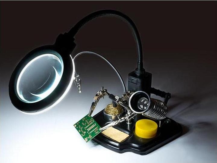 Image du produit Velleman Aide au soudage avec loupe grossissement 3x (Troisième main)